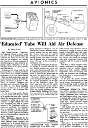 Front page of Aviation Week magazine article on Charactron display