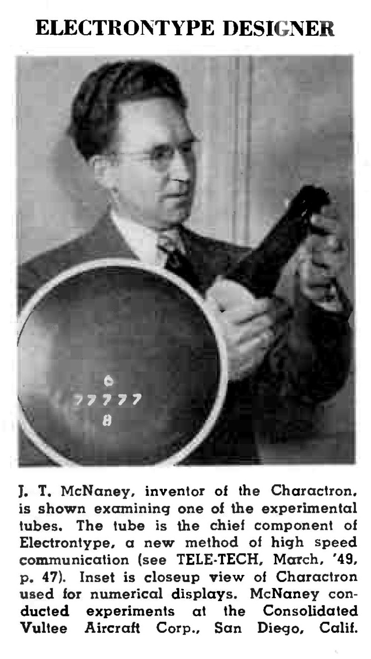 Earliest trade magazine photograph of Joseph McNaney.