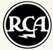RCA logo, A.K.A., The Meatball.  The letters R C A connected together by ligatures on the bases 
and the A shoots a jagged representation of a lightning bolt back to the left, underlining the letters.  All enclosed by a circular border.