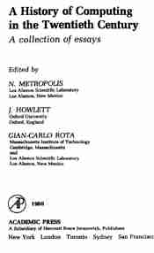 Early Research on Computers at RCA; from A History of Computing in the Twentieth Century